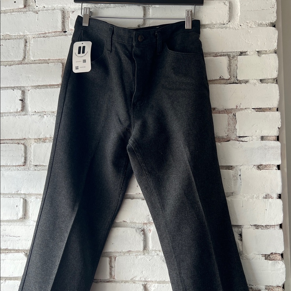 Dark Gray Straight-Leg Pants Wrangler woven twill straight leg pants